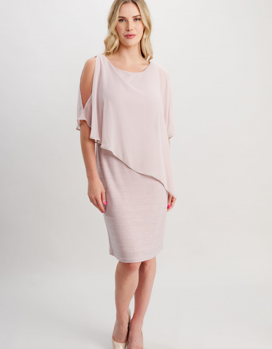 Robes soirées cocktails  Frank Lyman robe rose poudrée  