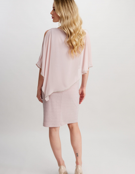 Robes soirées cocktails  Frank Lyman robe rose poudrée  