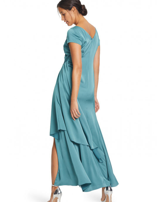 Robes soirées cocktails  Nicole Couture robe vert sauge  