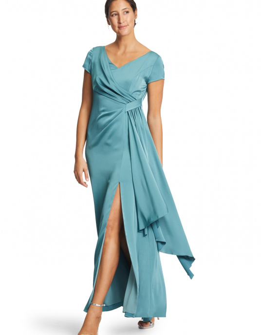 Robes soirées cocktails  Nicole Couture robe vert sauge  