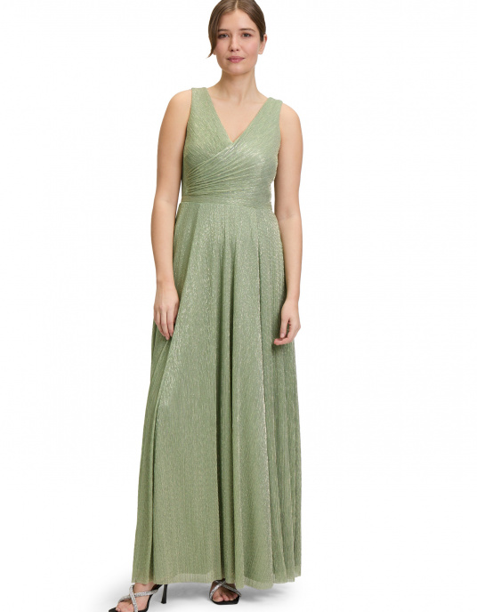 Robes soirées cocktails  Nicole Couture Robe verte sauge  