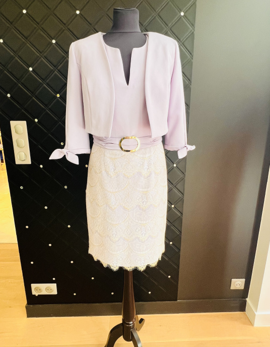 Robes soirées cocktails  Linea Raffaelli ensemble lilas  